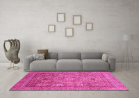 Machine Washable Abstract Pink Modern Rug, wshabs3633pnk