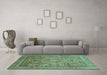 Machine Washable Abstract Turquoise Modern Area Rugs in a Living Room,, wshabs3633turq