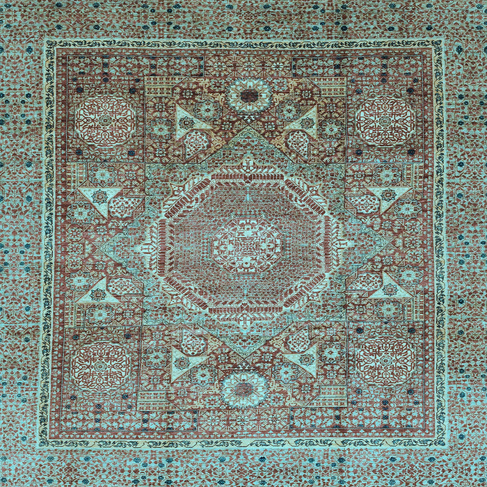 Square Abstract Light Blue Modern Rug, abs3633lblu