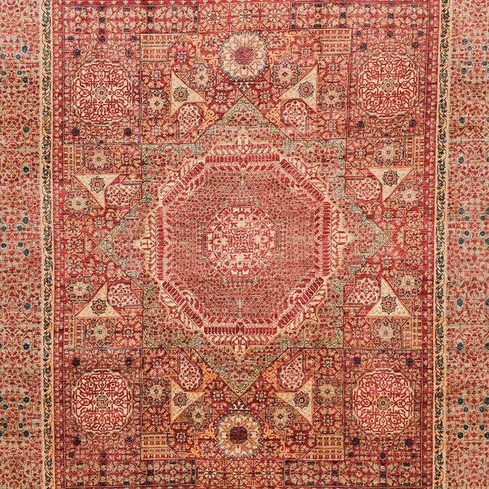 Machine Washable Abstract Red Rug, wshabs3633