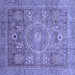 Square Abstract Blue Modern Rug, abs3633blu