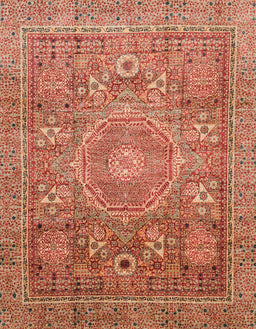 Abstract Red Modern Rug, abs3633