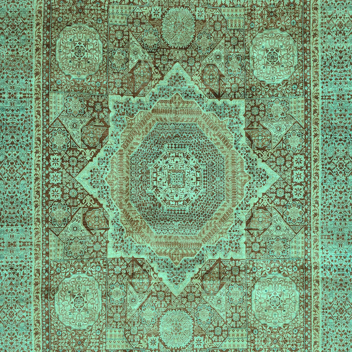Machine Washable Abstract Turquoise Modern Area Rugs, wshabs3634turq