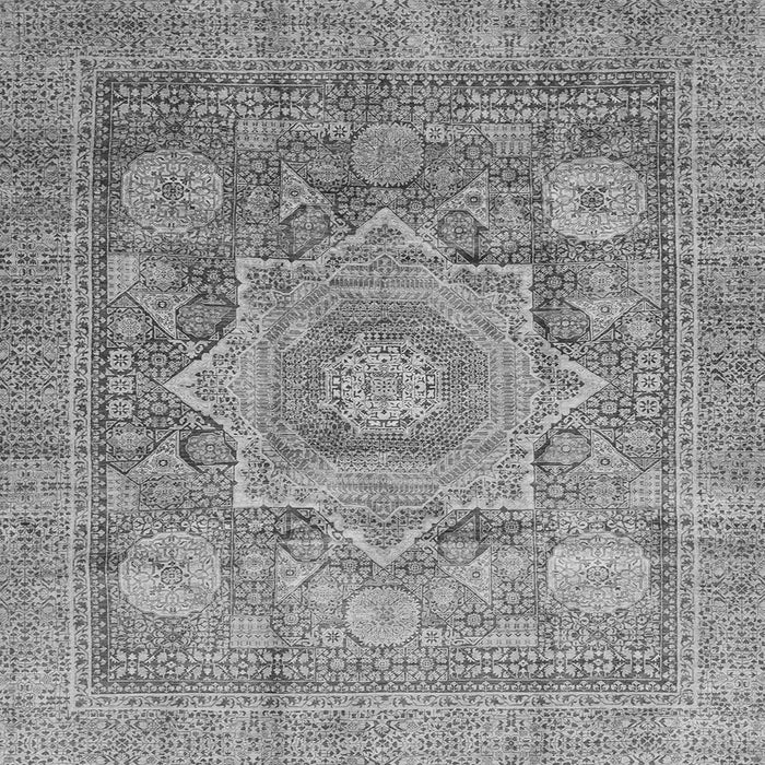 Square Abstract Gray Modern Rug, abs3634gry