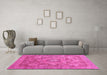 Machine Washable Abstract Pink Modern Rug in a Living Room, wshabs3634pnk