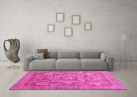 Machine Washable Abstract Pink Modern Rug, wshabs3634pnk