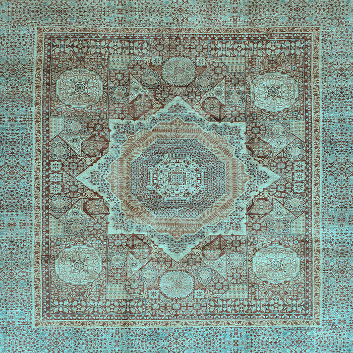 Square Abstract Light Blue Modern Rug, abs3634lblu