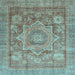 Square Abstract Light Blue Modern Rug, abs3634lblu