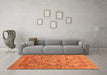 Machine Washable Abstract Orange Modern Area Rugs in a Living Room, wshabs3634org