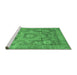 Sideview of Machine Washable Abstract Emerald Green Modern Area Rugs, wshabs3634emgrn