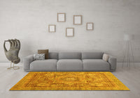 Machine Washable Abstract Yellow Modern Rug, wshabs3634yw