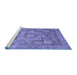 Sideview of Machine Washable Abstract Blue Modern Rug, wshabs3634blu