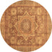 Round Abstract Brown Modern Rug, abs3634brn