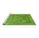 Sideview of Machine Washable Abstract Green Modern Area Rugs, wshabs3634grn