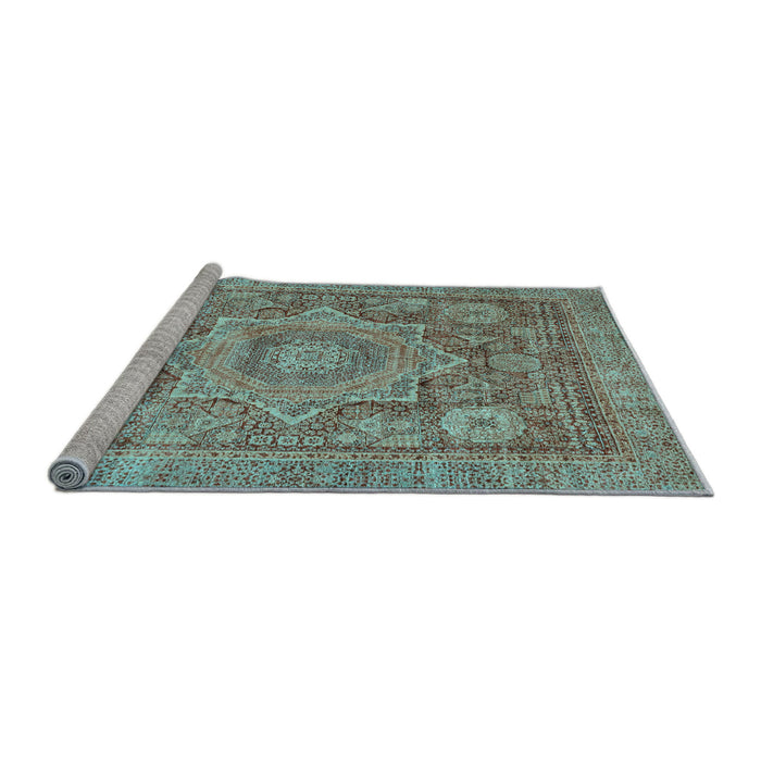 Sideview of Machine Washable Abstract Light Blue Modern Rug, wshabs3634lblu