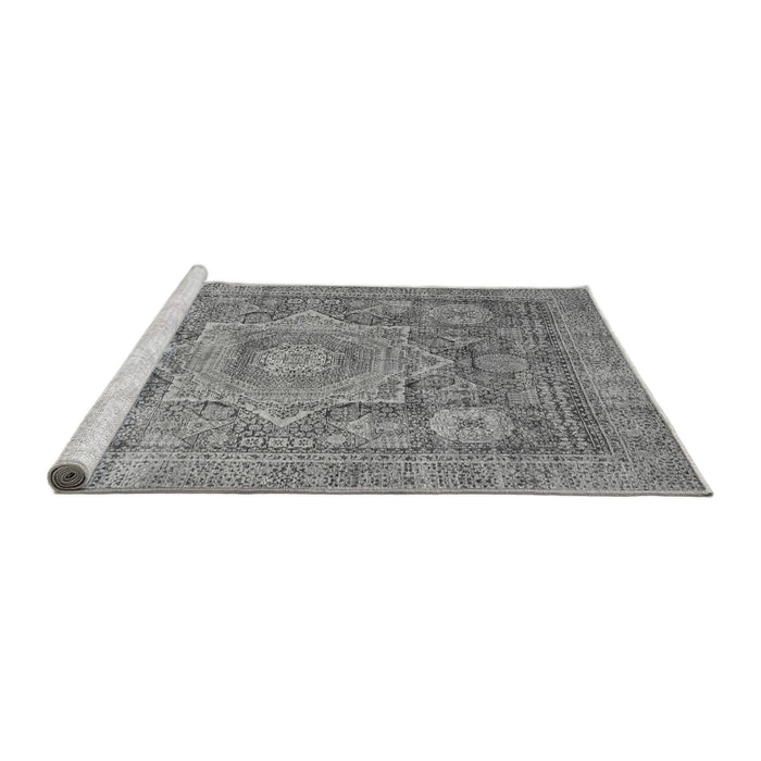 Sideview of Machine Washable Abstract Gray Modern Rug, wshabs3634gry