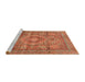 Sideview of Machine Washable Abstract Red Rug, wshabs3635