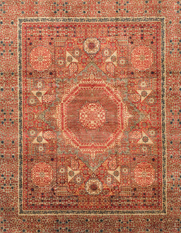 Machine Washable Abstract Red Rug, wshabs3635