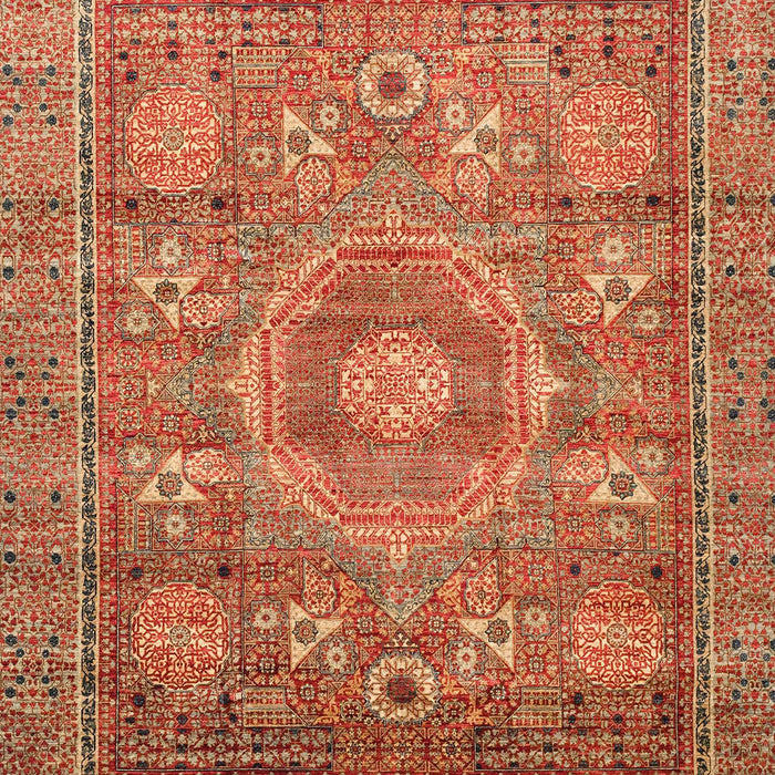 Machine Washable Abstract Red Rug, wshabs3635