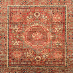 Square Machine Washable Abstract Red Rug, wshabs3635