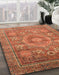 Machine Washable Abstract Red Rug in a Family Room, wshabs3635