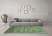 Machine Washable Abstract Turquoise Modern Area Rugs in a Living Room,, wshabs3635turq