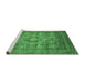 Sideview of Machine Washable Abstract Emerald Green Modern Area Rugs, wshabs3635emgrn