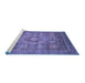 Sideview of Machine Washable Abstract Blue Modern Rug, wshabs3635blu