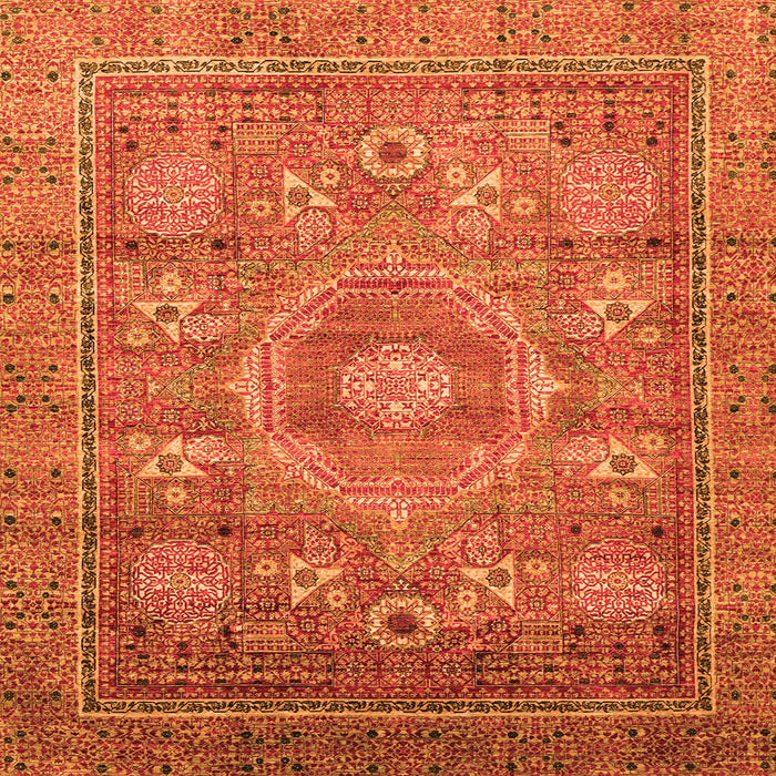 Square Abstract Orange Modern Rug, abs3635org