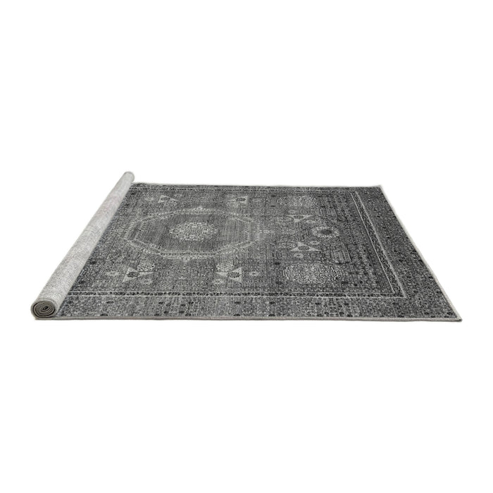 Sideview of Machine Washable Abstract Gray Modern Rug, wshabs3635gry
