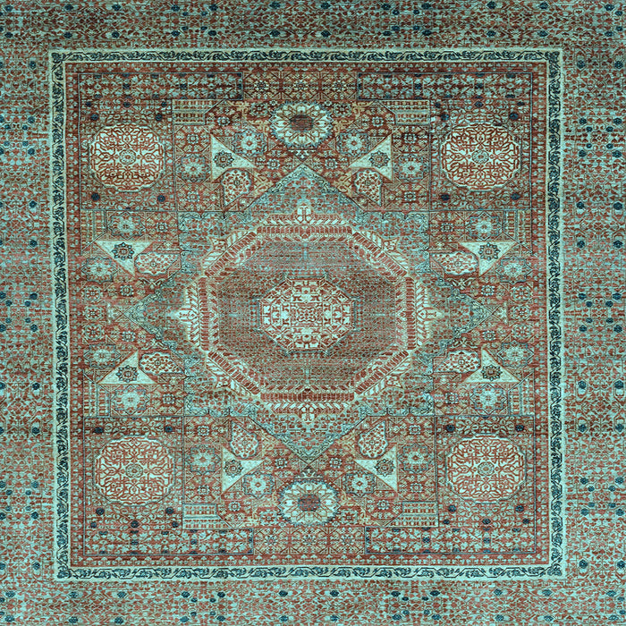 Square Machine Washable Abstract Light Blue Modern Rug, wshabs3635lblu