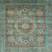 Square Machine Washable Abstract Light Blue Modern Rug, wshabs3635lblu