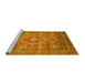 Sideview of Machine Washable Abstract Yellow Modern Rug, wshabs3635yw