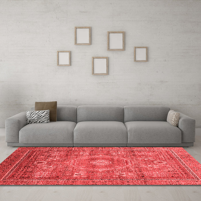 Modern Red Washable Rugs