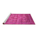 Sideview of Machine Washable Abstract Pink Modern Rug, wshabs3635pnk