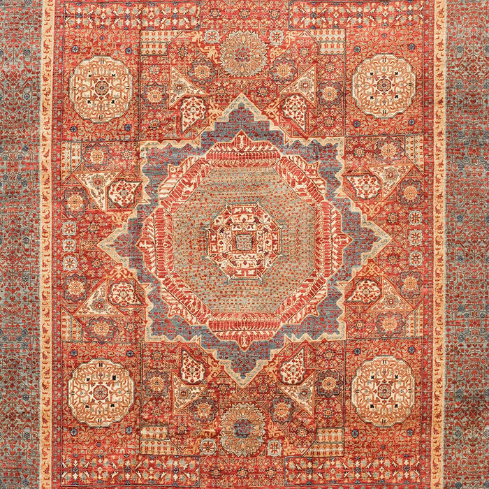 Machine Washable Abstract Red Rug, wshabs3636