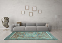 Machine Washable Abstract Light Blue Modern Rug, wshabs3636lblu