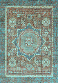 Abstract Light Blue Modern Rug, abs3636lblu