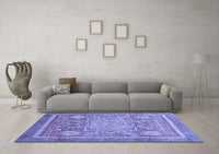 Machine Washable Abstract Blue Modern Rug, wshabs3636blu