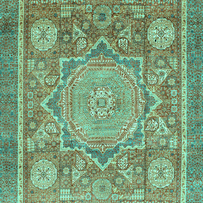 Machine Washable Abstract Turquoise Modern Area Rugs, wshabs3636turq