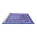 Sideview of Machine Washable Abstract Blue Modern Rug, wshabs3636blu