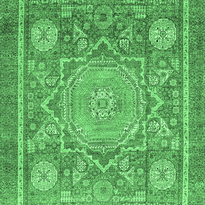 Machine Washable Abstract Emerald Green Modern Area Rugs, wshabs3636emgrn