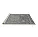 Sideview of Machine Washable Abstract Gray Modern Rug, wshabs3636gry