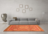 Machine Washable Abstract Orange Modern Rug, wshabs3636org