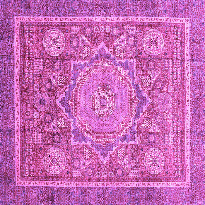Square Machine Washable Abstract Purple Modern Area Rugs, wshabs3636pur