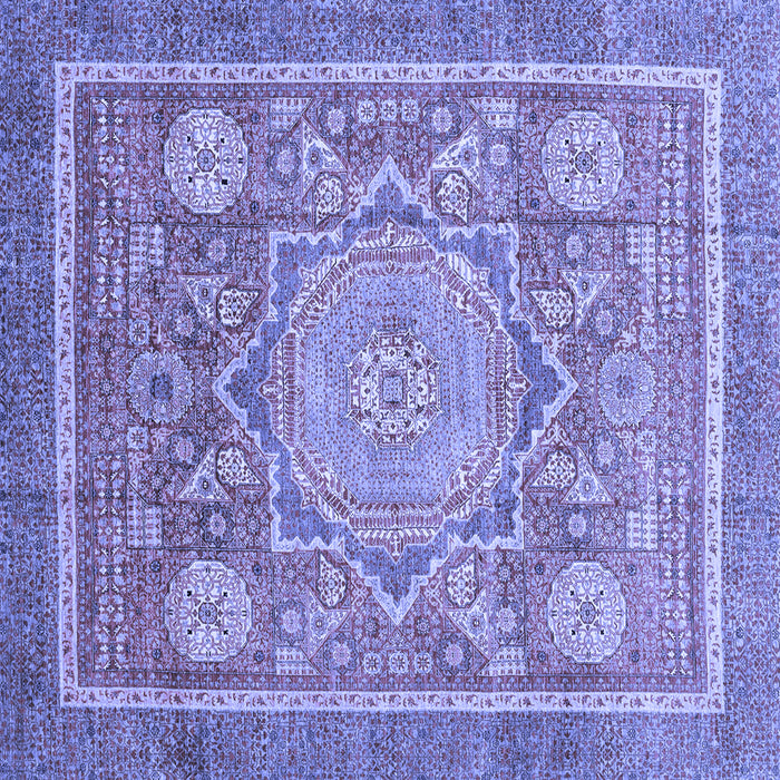 Square Abstract Blue Modern Rug, abs3636blu