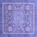 Square Abstract Blue Modern Rug, abs3636blu