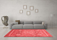 Machine Washable Abstract Red Modern Rug, wshabs3636red