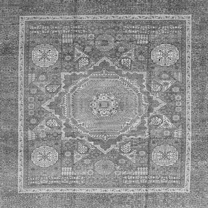 Square Machine Washable Abstract Gray Modern Rug, wshabs3636gry