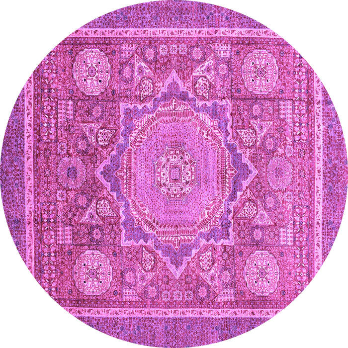 Round Abstract Purple Modern Rug, abs3636pur